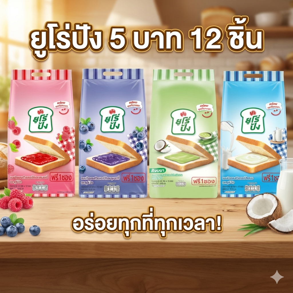 ยูโร่ปังแซนวิช มี 4 รสชาติ