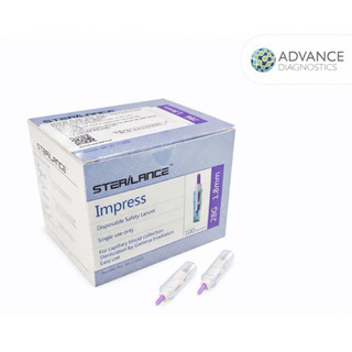 (รุ่นอัพเกรด)เข็มเจาะเลือดปลายนิ้ว SteriLance Lite 3 28G 100pcs/box เข็ม 28g 100ชิ้น disposable safety lancetsเข็มสปริง