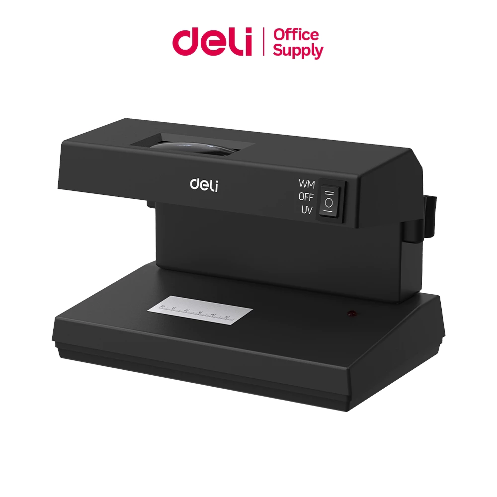 Deli เครื่องตรวจธนบัตร ขยายชัด 5 เท่า ปรับฟังก์ชั่นง่าย พร้อมสเกลวัด มีไฟบอกสถานะ Bill Counter