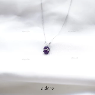 อเมนทิสต์ (Amethyst) สร้อยคอหินนำโชคประจำราศี งานทำมือ ของเเท้