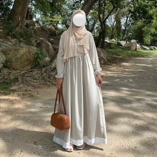 Elegant เดรสยาวสไตล์ญีปุ่น Rinka collection สีพื้น ดีไซน์คลาสสิก