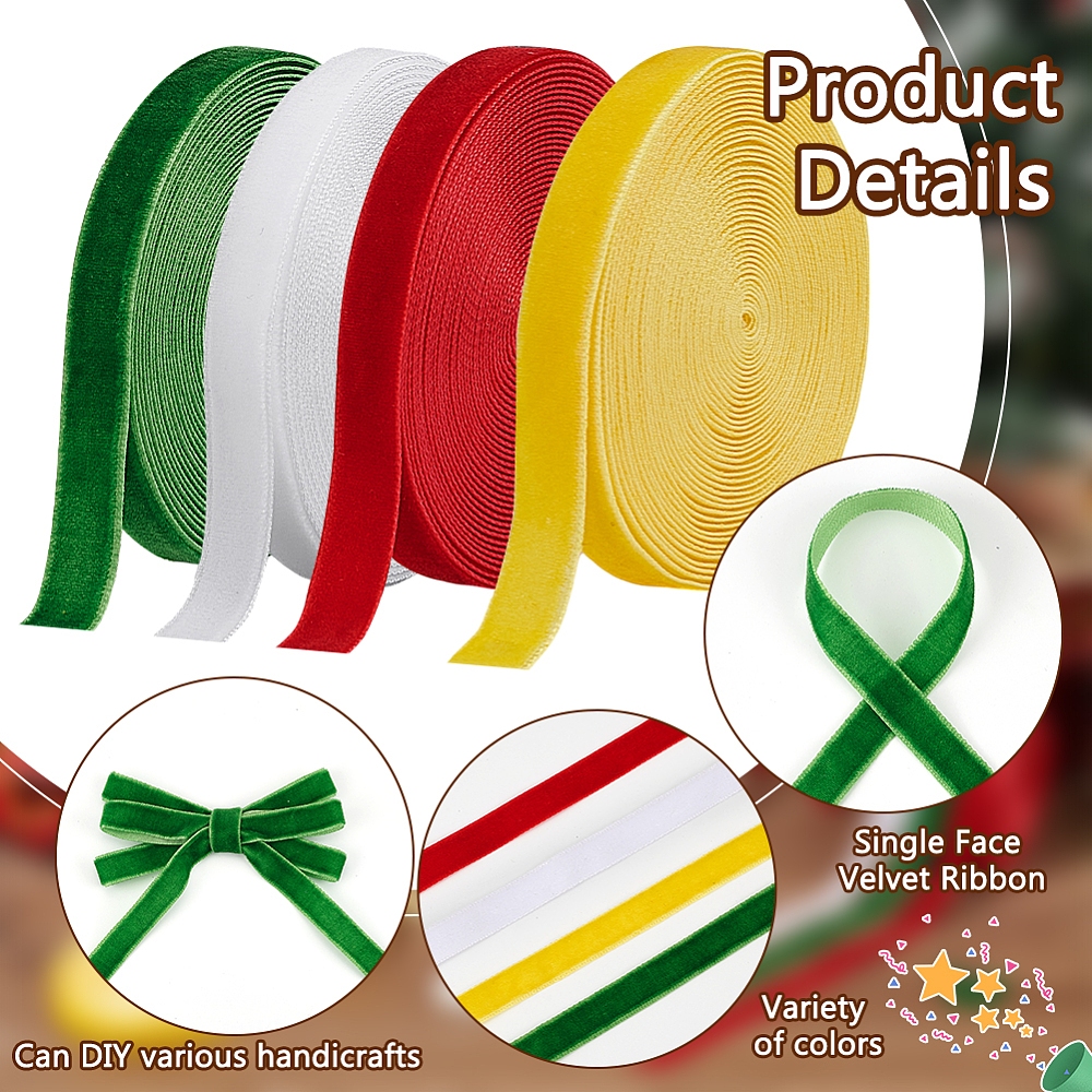 ริบบิ้นกำมะหยี่หน้าเดียว หน้ากว้าง 9.5-10mm ยาว 5 หลา เลือกสี - รูปที่ 3