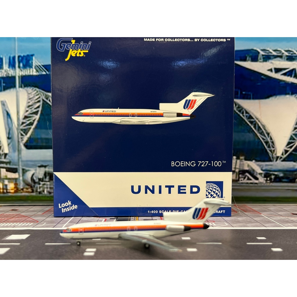 Gemini Jets [GJUAL2349] 1:400 United Airlines B727-100 N7001U [Saul Bass & polished belly]
