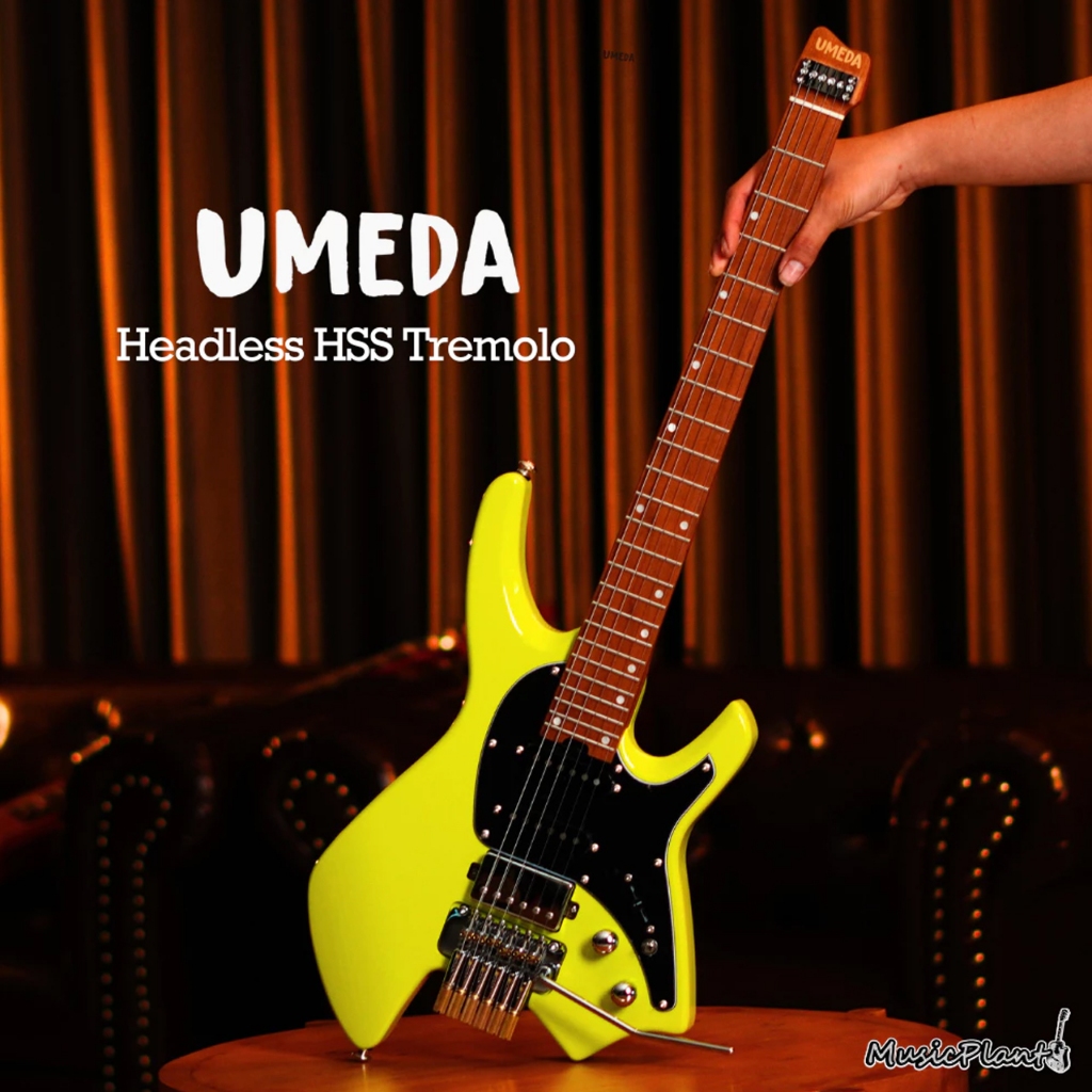 กีตาร์ไฟฟ้าหัวตัด Umeda - Headless Guitar HSS 2 Point Poles Tremolo Bridge