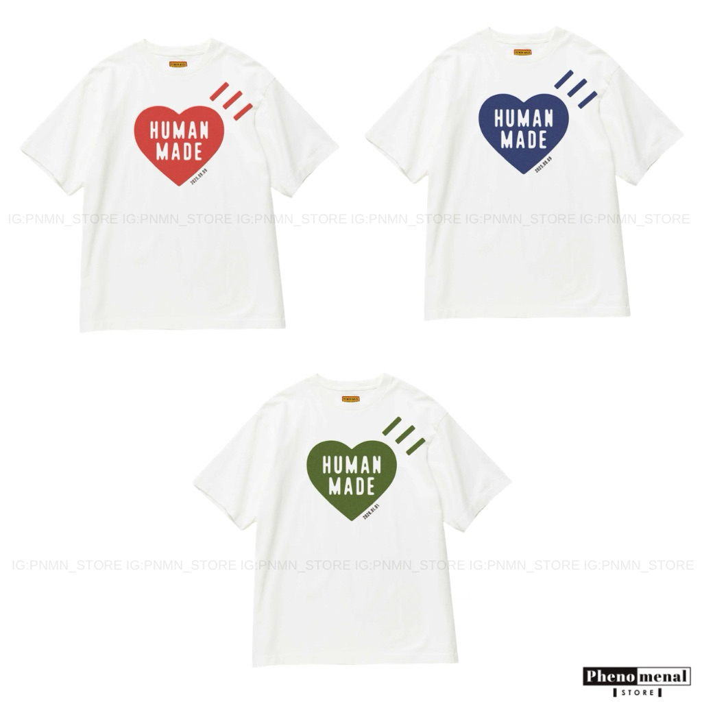 [เก็บโค้ด ลด 20%] เสื้อยืด HUMAN MADE HEART STRIPED & DAILY T-SHIRT ของแท้ พร้อมส่ง