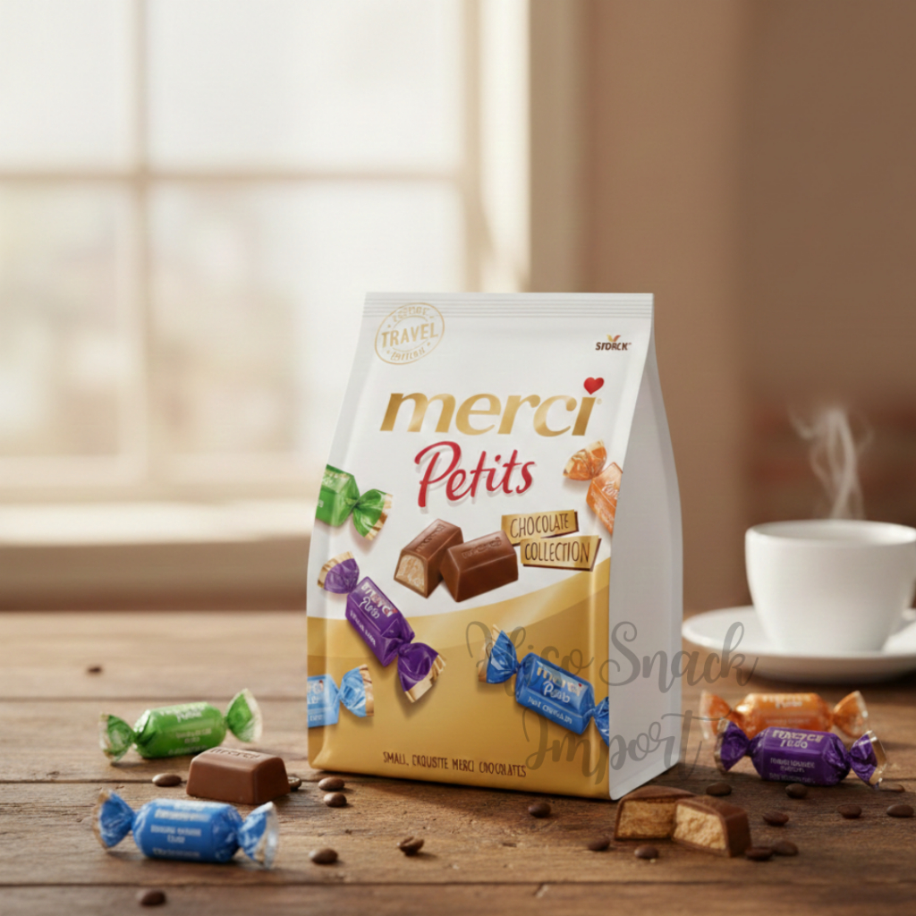 Merci Petits chocolate collection 250g มีประมาณ 38 ชิ้น มี7 รสชาติ สินค้าจากเยอรมนี EXP.8/10/26