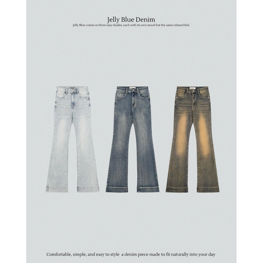 Bave official - Jelly Blue denim กาเกงยีนส์ขาม้า