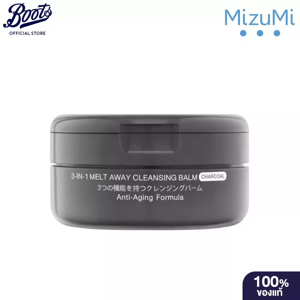 MizuMi มิซึมิ ทรี-อิน-วัน เมลท์ อเวย์ คลีนซิ่ง บาล์ม ชาร์โคล 60 มล.