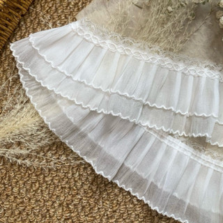 ผ้าลูกไม้ระบาย ผ้าลูกไม้ตกแต่ง ผ้าลูกไม้แต่งชาย 🎀 กว้าง 8 ซม…