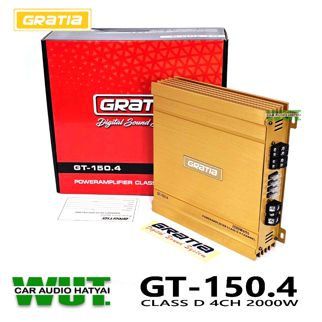 ● GRATIA เพาเวอร์แอมป์ ขับลำโพงเสียงกลาง ClassD 4Channel 2000w Gratia GT-150.4 (ของแท้)