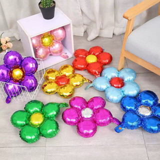 ลูกโป่งฟอยล์ ลายดอก ขนาด 18 นิ้ว