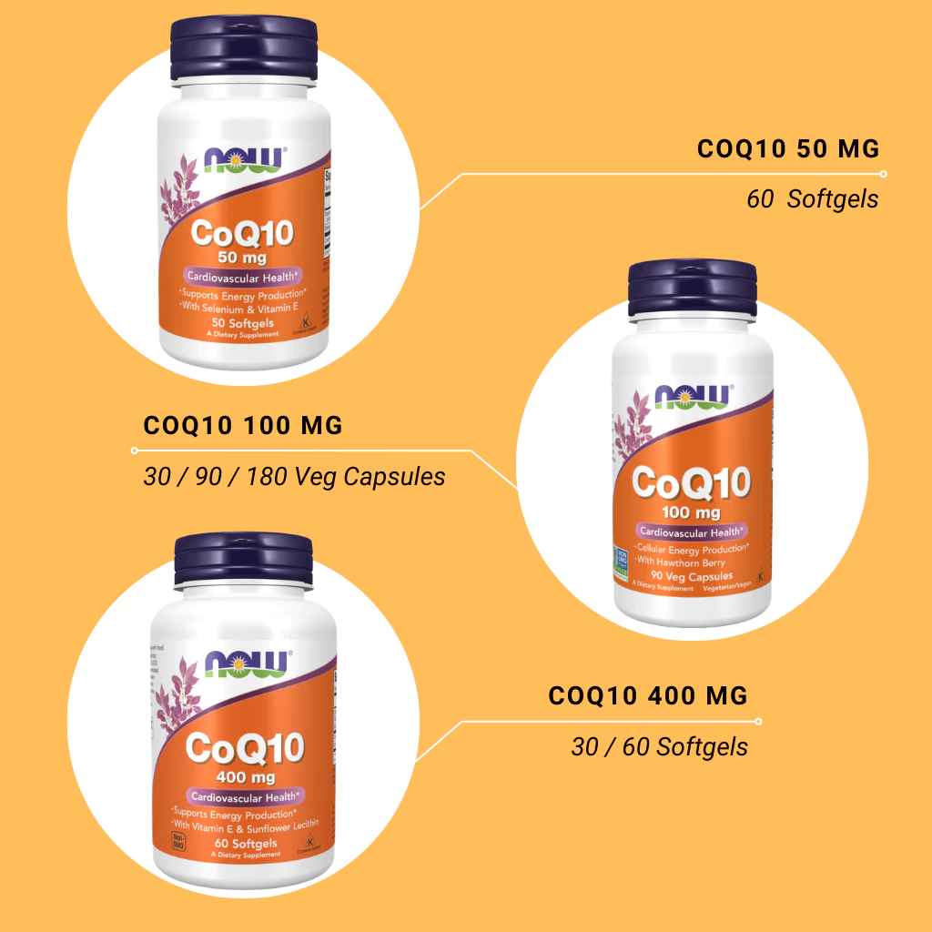 Now Foods CoQ10 50 / 100 / 150 / 400 / 600 mg Veg Capsules