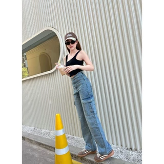 Niyom Jeans : รุ่น B263 กางเกงยีนส์ ทรงกระบอกคาโก้