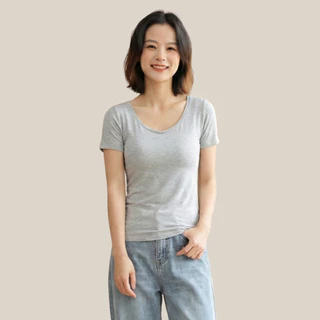 WsimpleBra | Bambi Top Shirt เสื้อยืด ผ้าบางเบา แขนสั้น มีบราในตัว เลิกใส่ชุดชั้นในและซิลิโคลปิดจุก