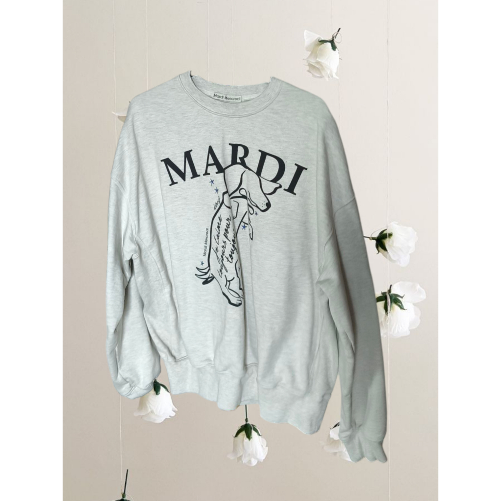 ส่งต่อ  สเวตเตอร์ Mardi Mercredi ลายหมาสุดฮิต (Free size) 🐶