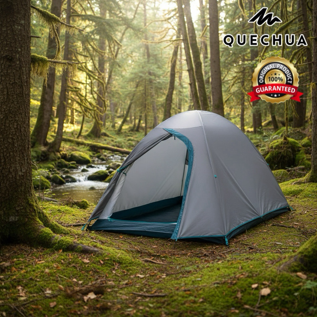 เต็นท์ตั้งแคมป์สำหรับ 2 คน รุ่น MH100 (สีเทา) QUECHUA