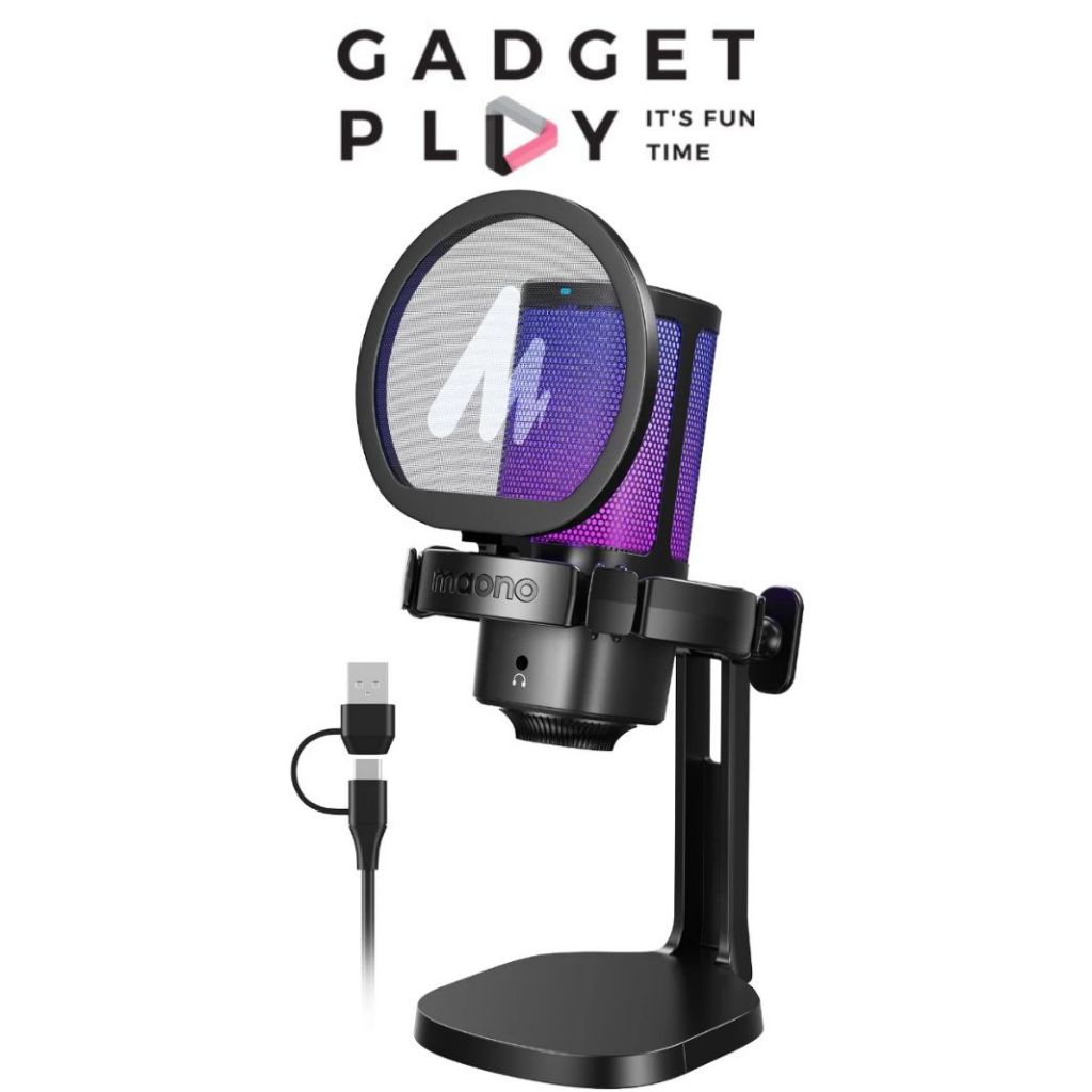 [กรุงเทพฯส่งด่วน] MAONO DGM20 ไมโครโฟนเกมมิ่ง RGB/USB ตัดเสียงรบกวน รูปทรงสวยใช้งานง่าย ต่อมือถือได้