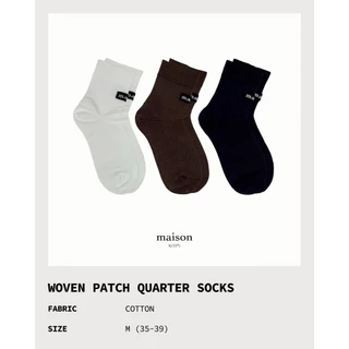 maison KEEPS | Woven Patch Quarter Socks | ถุงเท้า ทอโลโก้ Woven