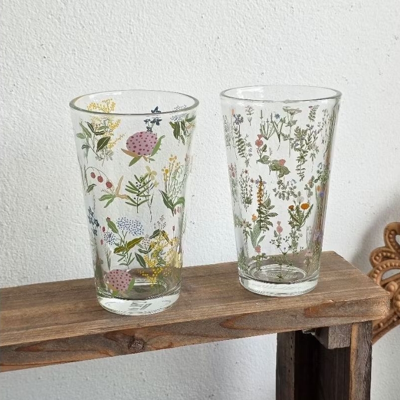 Chansuay - จานสวย แก้วน้ำทรงสูง แก้วลายดอกไม้ spring & summer