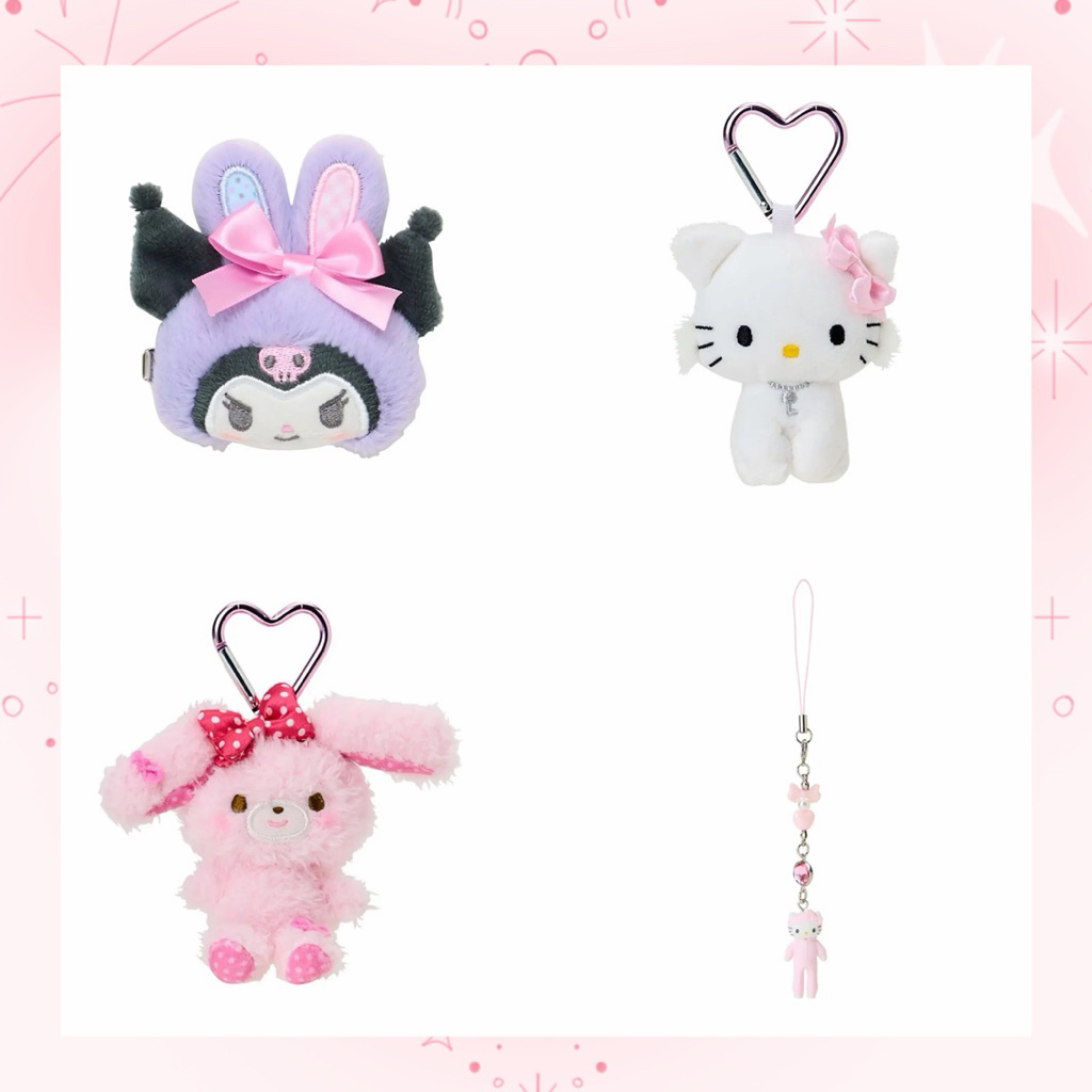 (พร้อมส่ง) พวงกุญแจตุ๊กตา Sanrio   กิ๊บคิ้วท์ๆ สินค้าจากญี่ปุ่น แท้ 100% – โปรปัง