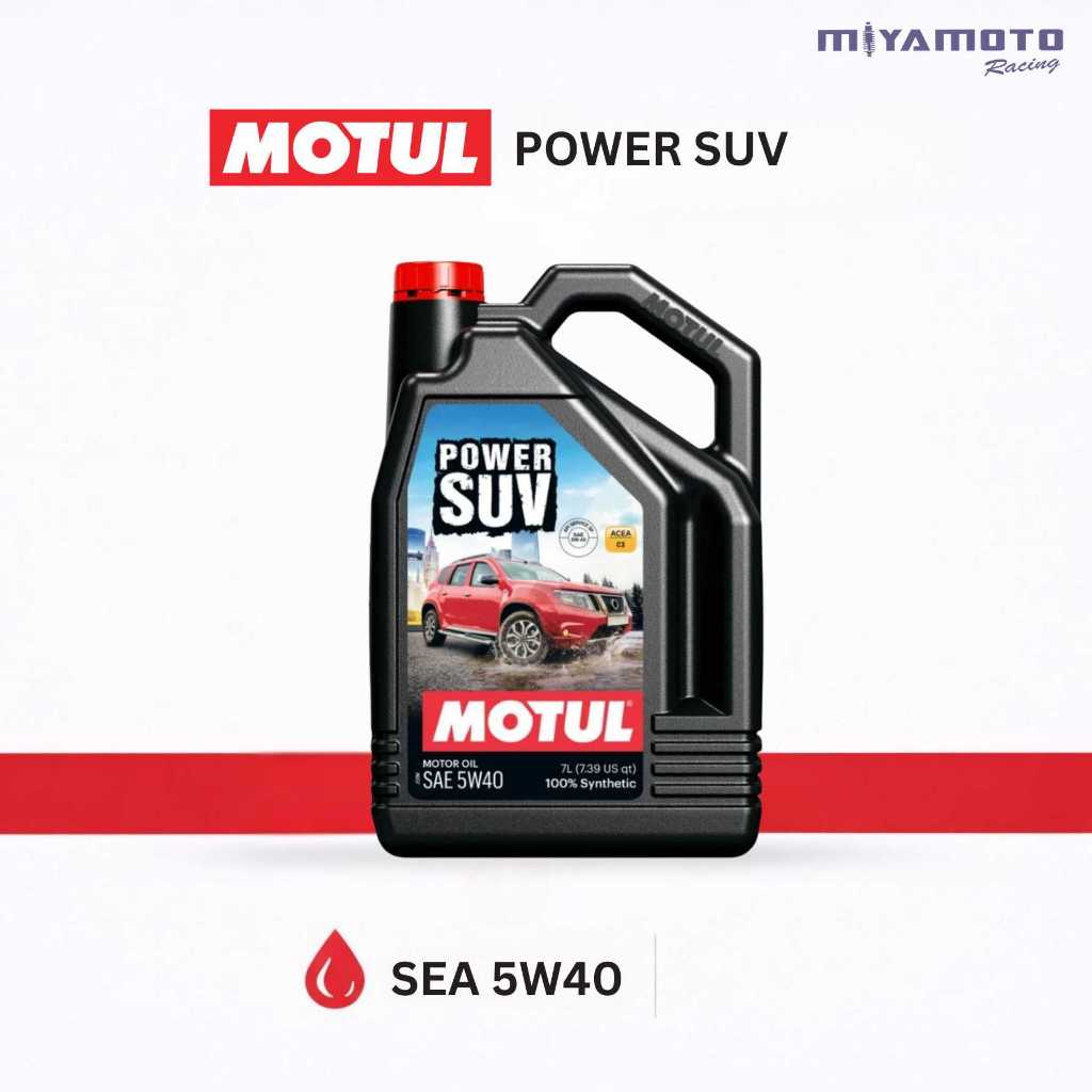 Motul น้ำมันเครื่องสังเคราห์ะแท้ ดีเซล รุ่น Power SUV (5W-30, 5W-40) 7 ลิตร / 1ลิตร