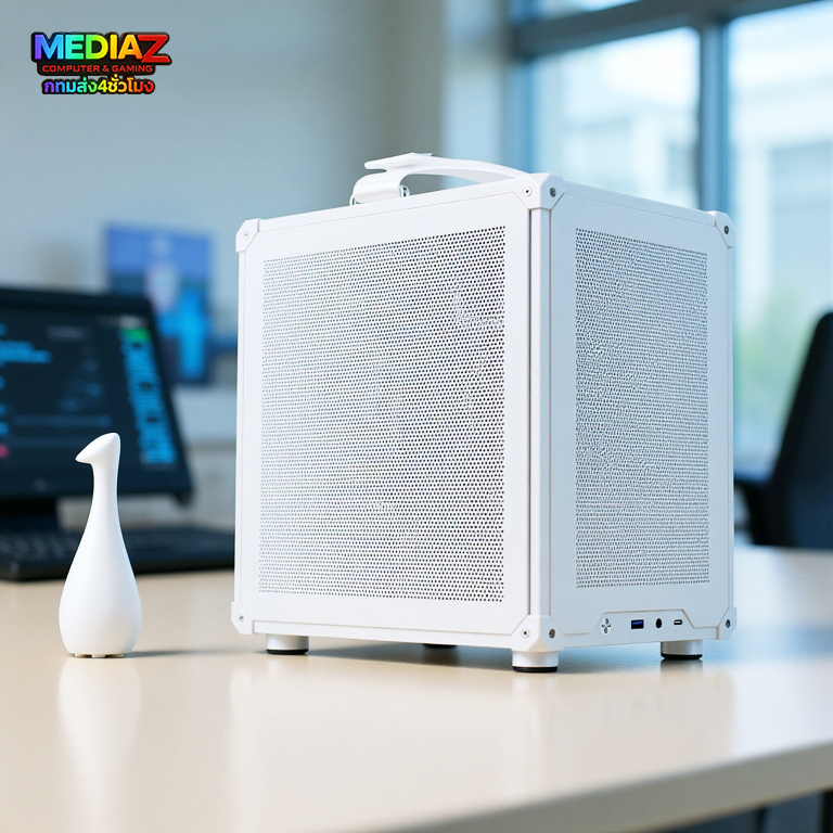 ส่งทันที เคส mATX เล็กจิ๋ว แถมหูหิ้วได้ ประกันศูนย์ไทย สีขาว ดำ MediaZShop Case Jonsbo Handle C6