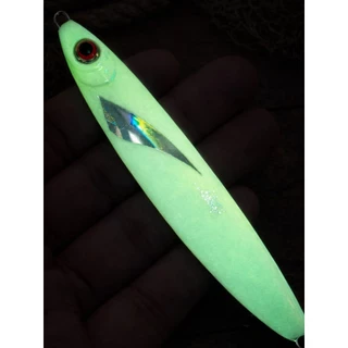 A-013 เหยื่อจิ๊กสีเขียวเรืองแสง Glow Green Hologram Jig 30g-150g งานทะเล