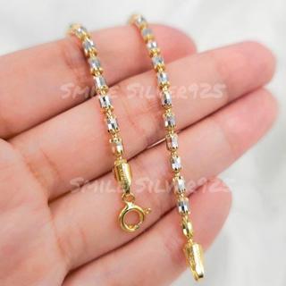 ข78 สร้อยข้อมือ ปล้องอ้อยคริสตัล 3mm. เงินแท้ 92.5% Italy ชุ…