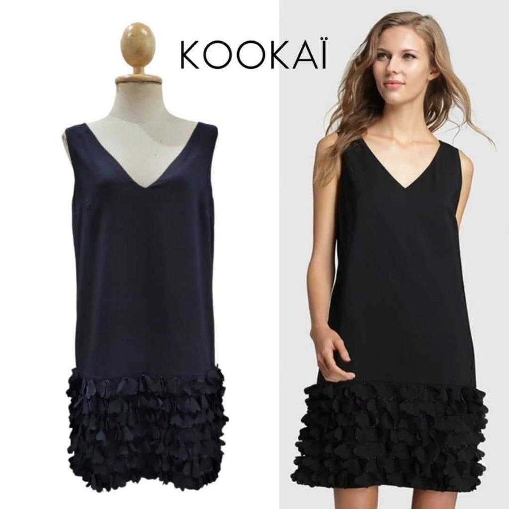 Kookai Paris Ruffled Hem V-neck Shift Dress