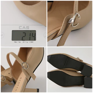 CHAAKAN [นำเข้าเกาหลี 100%] Orche Strap Mule รองเท้าเปิดส้นผู้หญิง ส้น 5ซม. ใส่ถอดง่ายไม่ต้องปลดเข็มขัด ไม่กัดหลังเท้า