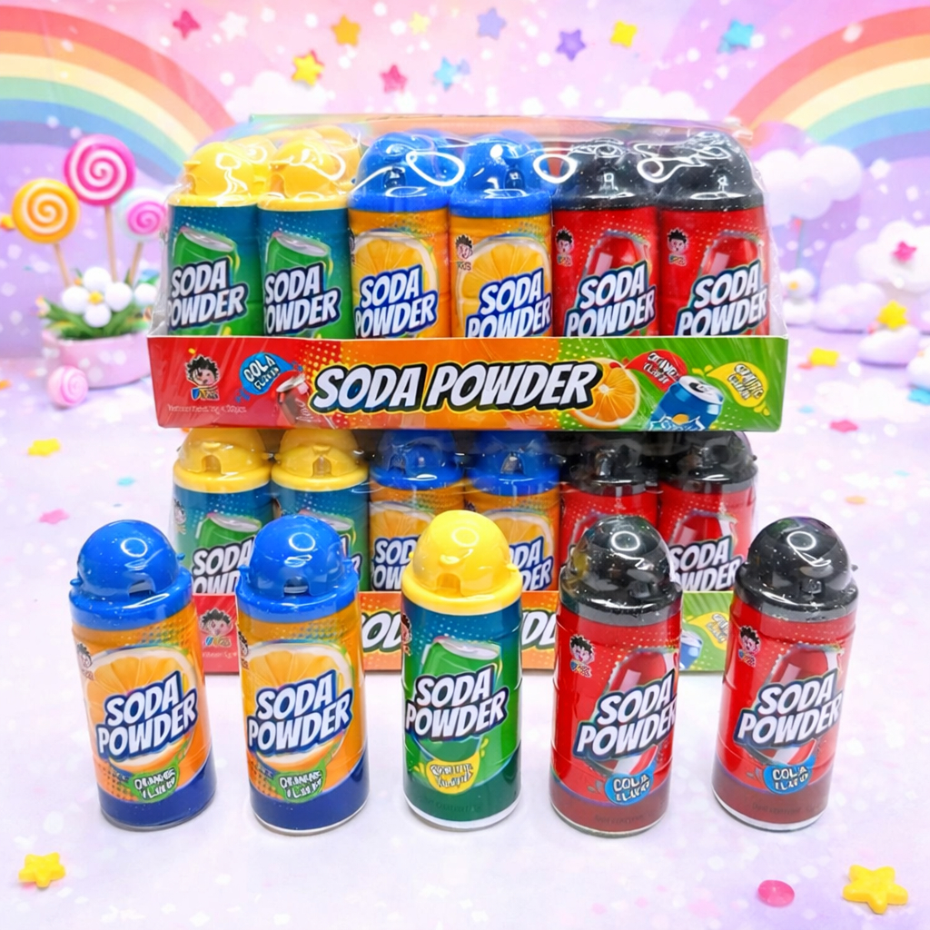 ขนมโซดาพาวเดอร์ ผงอัดลม 3 รส มี 1 เเพค 30 ชิ้น