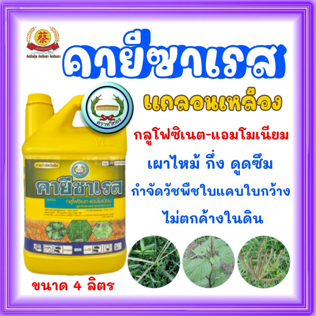 คายีซาเรส  *แกลอนเหลือง*  กลูโฟซิเนตแอมโมเนีย ขนาดบรรจุ 4 ลิตร