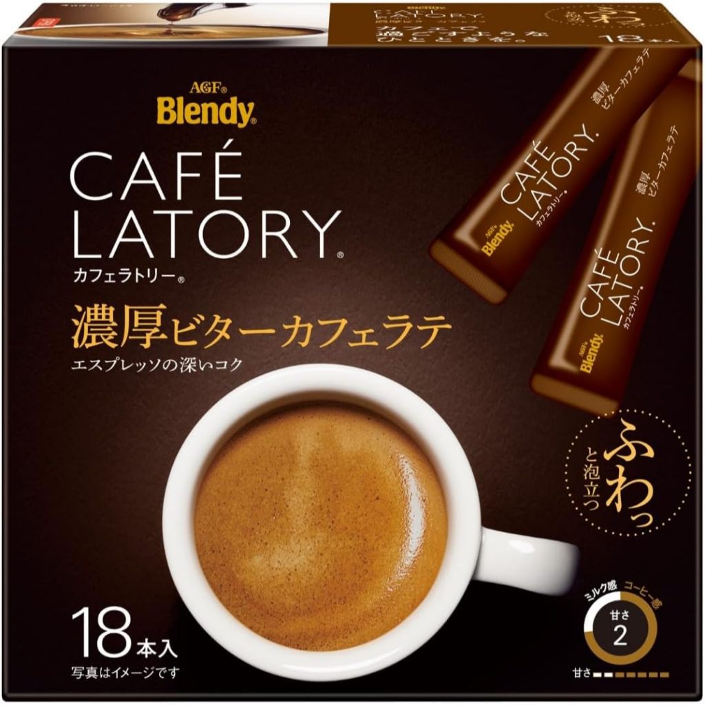 Agf Blendy Cafe Latory Rich Bitter Cafe Latte (18 แท่ง X 3 กล่อง) [Cafe Latte Stick] ลาเต้ รสหวาน [ผ