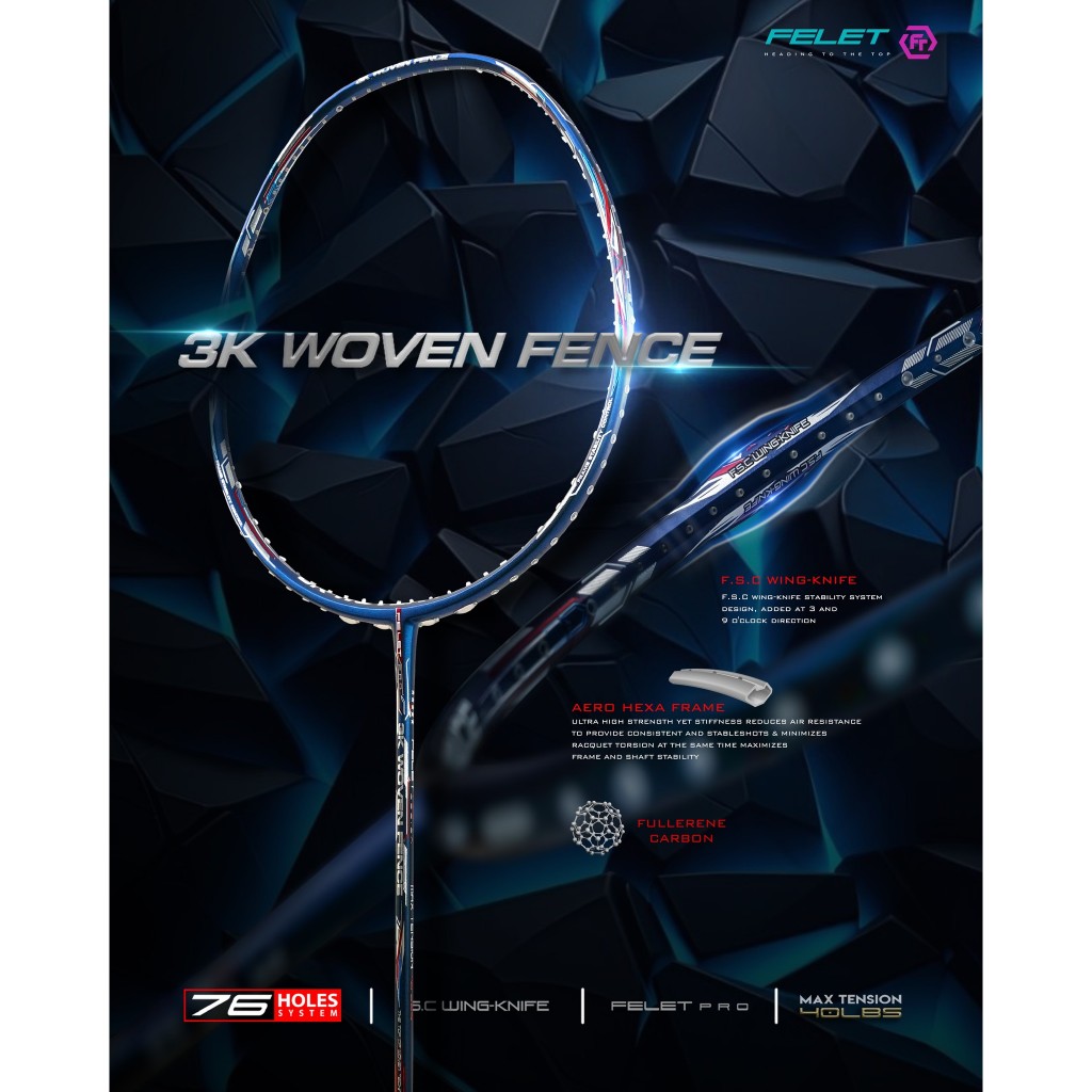 Felet 3K Woven Fence ประกันศูนย์ไทย แถมเอ็น Felet ซองแดง+กริบ+ซองผ้า (แจ้งปอนด์ในแชท)