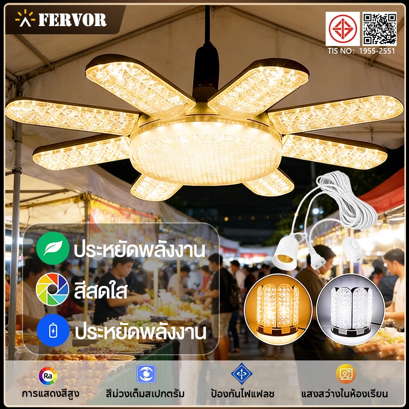 หลอดไฟ LED Bulb 120W 350W 450W หลอดไฟ ทรงใบพัด พับเก็บได้ ปรับมุมโคมไฟได้ ขั้วE27(ไม่รวมขั้ว) 220V