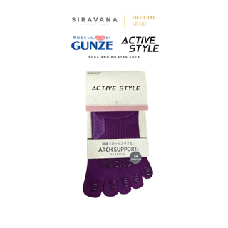 GUNZE Japan Active Style Yoga Grip Socks ถุงเท้าโยคะกันลื่นแบบแยกนิ้ว รุ่น ARCH SUPPORT Unisex