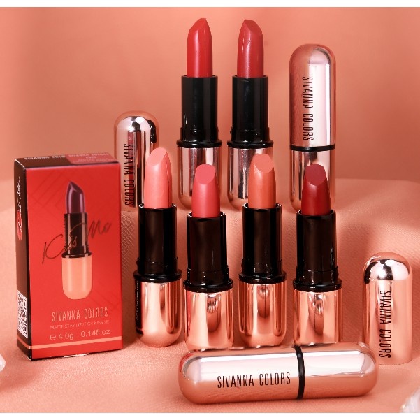 *ของแท้ Sivanna Colors Matte Stay Lipstick Kiss Me 4g HF688 ซีเวียน่า คิสมี ลิปสติก เนื้อแมท สิวันนา