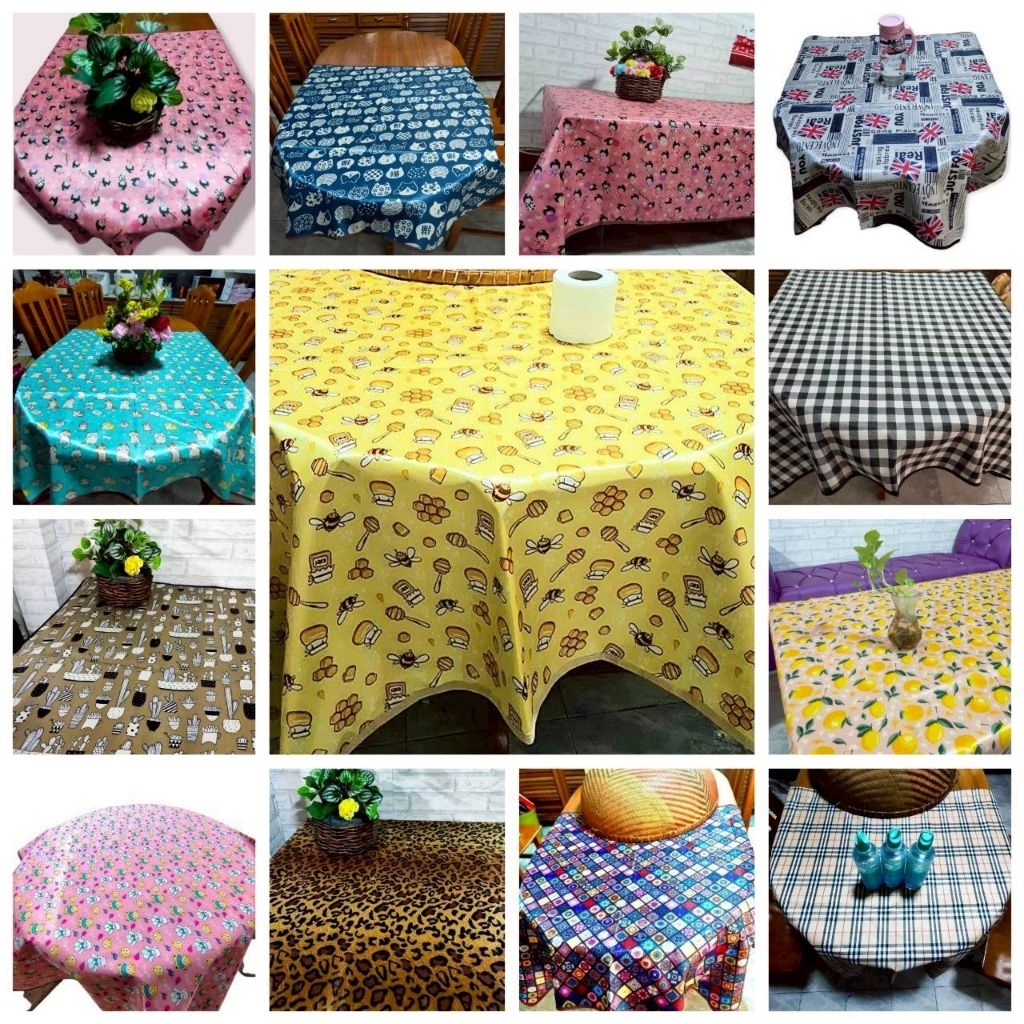 ผ้าปูโต๊ะยางพารา เย็บกุ๊นขอบ ทน หนา กันเลอะ-ฝุ่น  กันน้ำ 100%  ปูแทนเสื่่อทำความสะอาดง่าย