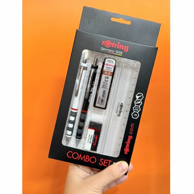 Rotring เซตเครื่องเขียน ดินสอกด+ไส้ดินสอ+ยางลบ+ไม้บรรทัด
