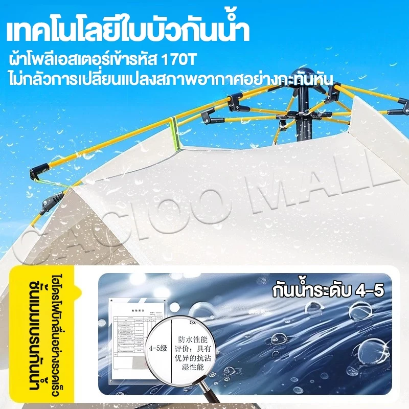 เต็นท์สนามกางอัตโนมัติ สำหรับ 3-4 คน พับได้ กันฝน thumbnail 5