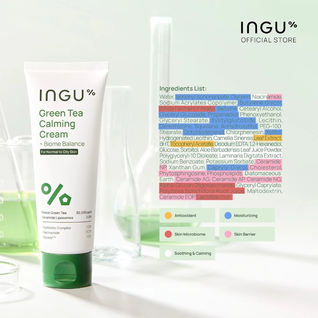 INGU Green Tea Calming Cream + Biome Balance มอยซ์เจอร์ไรเซอร์ สำหรับผิวผสม thumbnail 10