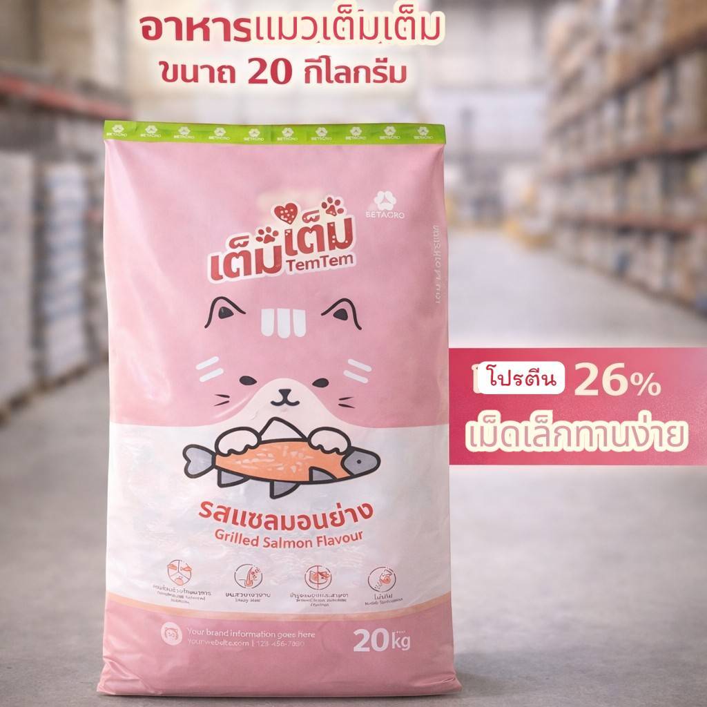 อาหารแมวโต 1ปีขึ้นไป เต็มเต็ม ขนาด  20 กิโลกรัม