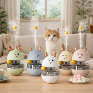 Thai.th ของเล่นแมวตุ๊กตาล้มลุก เสริมพัฒนาการ ใส่อาหารสัตว์ Tumbler