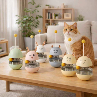 Thai.th ของเล่นแมวตุ๊กตาล้มลุก เสริมพัฒนาการ ใส่อาหารสัตว์ Tumbler