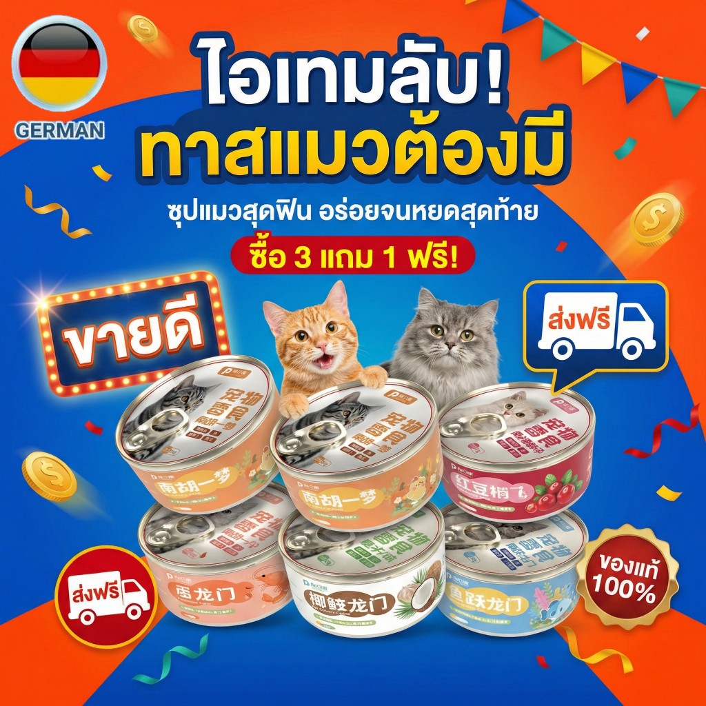 ขนมแมว PetClear ซุปน้ำใส สำหรับแมวทานยาก เกรดคนทาน ไม่เติมเกลือ ปลอดภัย 100% (85g)