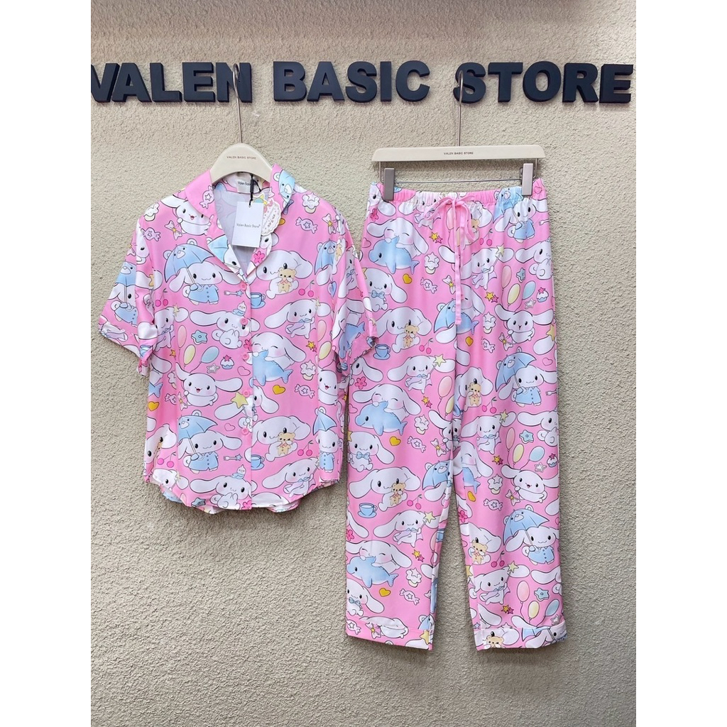 พร้อมส่ง Pajamas valen basic store ชุดนอนแขนสั้นขายาว อก42 รุ่นใหม่มีเชือก ป้ายวาเลนแท้ % ลายเข้าใหม่น่ารักมากๆ ราคา ถูกที่สุด ดีลบีเคเค แกลเลอรีภาพที่ 3