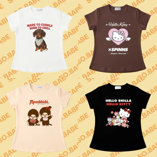 เสื้อทรงslim พอดีตัว เสื้อbaby tee ลายสุดน่ารัก ลายยอดฮิต