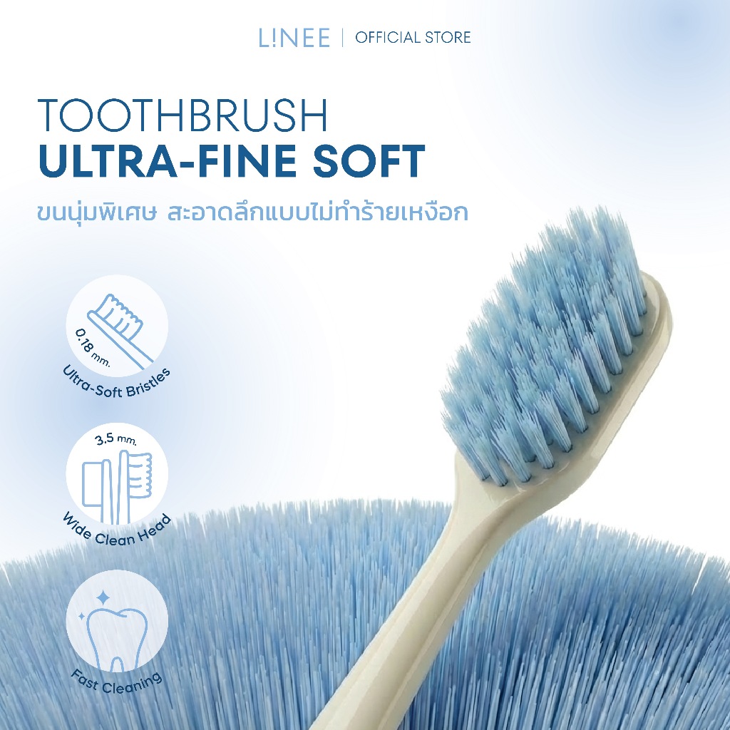 LINEE Ultra-Fine Soft Toothbrush แปรงสีฟันขนนุ่มพิเศษ | สะอาดล้ำลึก อ่อนโยนต่อเหงือก