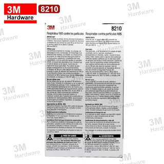 3M 8210 หน้ากากป้องกันฝุ่น ละออง N95 20ชิ้น/กล่อง สายรัดศรีษะ (ของแท้)
