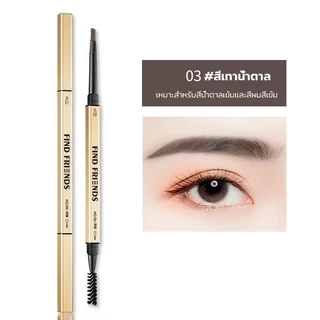 (1 โหล 5 ชิ้น) ดินสอเขียนคิ้ว กันน้ำ ดินสอเขียนคิ้วแบบหมุน 2 in 1 มีแปรงปัดคิ้วในตัว มี 5 สีให้เลือก